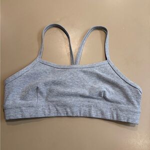 ALO Yoga Light Gray Double-Strap Sports Bra
